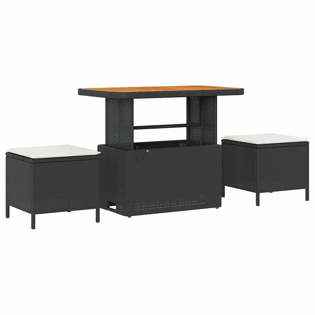 Set Divano da Giardino con cuscino 11 pcs Nero polyrattan 3361850