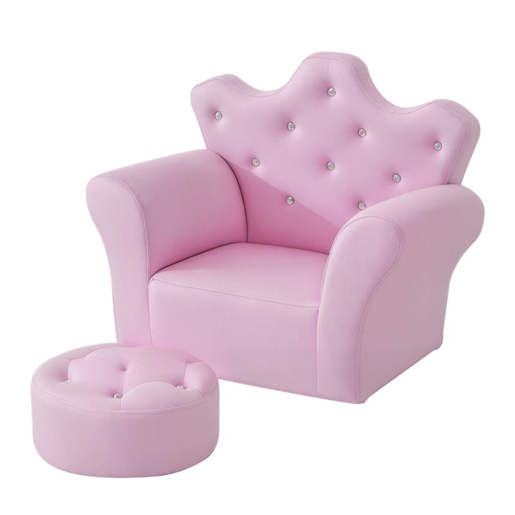 Divano per bambini con pouf ¨C zephmum ¨C rosa