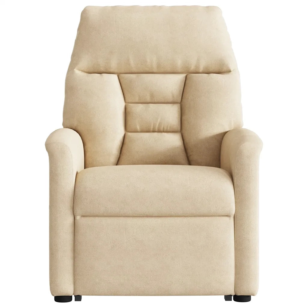Divano Sedia-Poltrona Alzapersona Reclinabile Crema in Tessuto Microfibra 397508