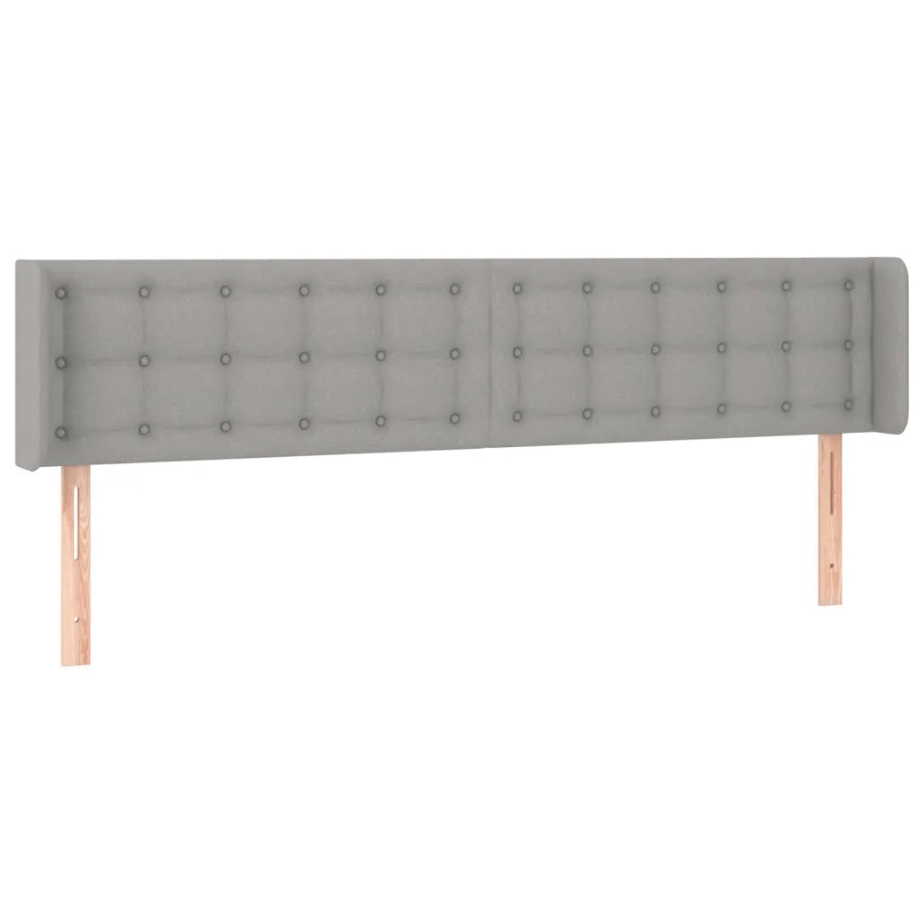 Testiera | Testata ad Orecchio Grigio Chiaro 183x16x78/88 cm in Tessuto