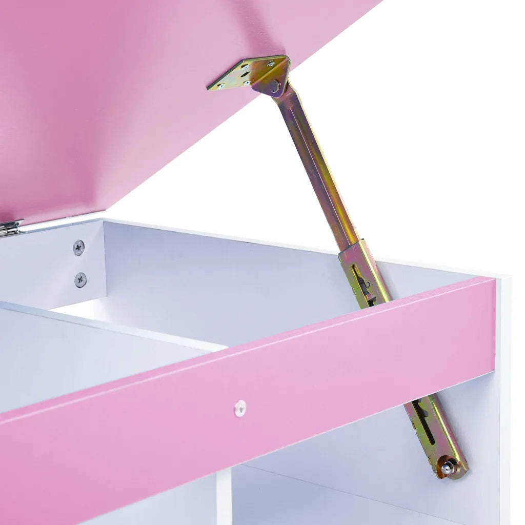Scrivania da Disegno per Bambini Inclinabile Rosa e Bianca 287447