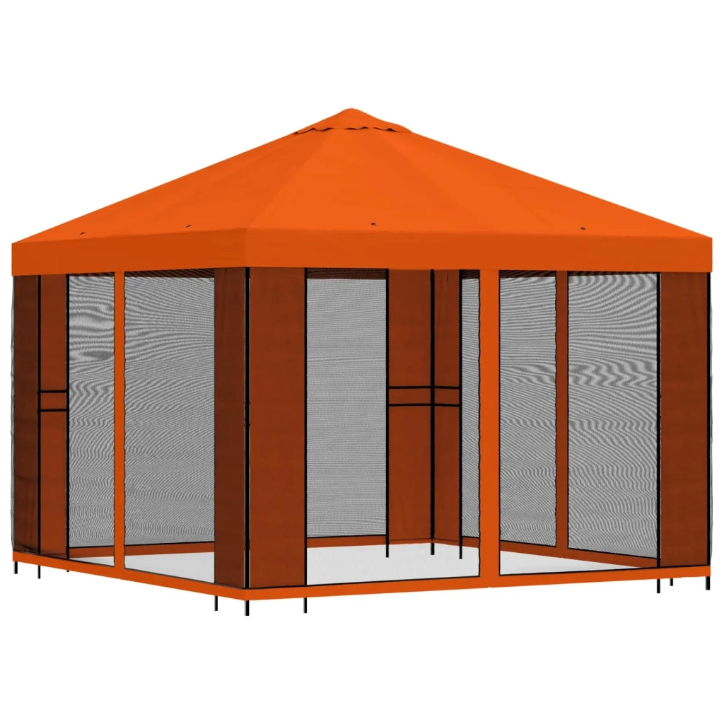Gazebo | Pergolato da giardino con pareti laterali 3 x 3 m Arancione