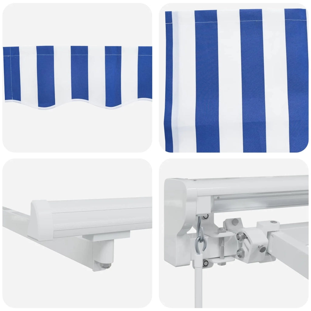 Tenda retrattile manuale Blu e Bianco 4 × 3 m 3420249