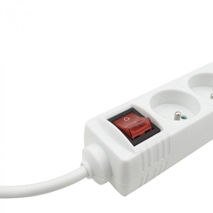 Prolunga elettrica 3 prese 5 m con interruttore Ecolight