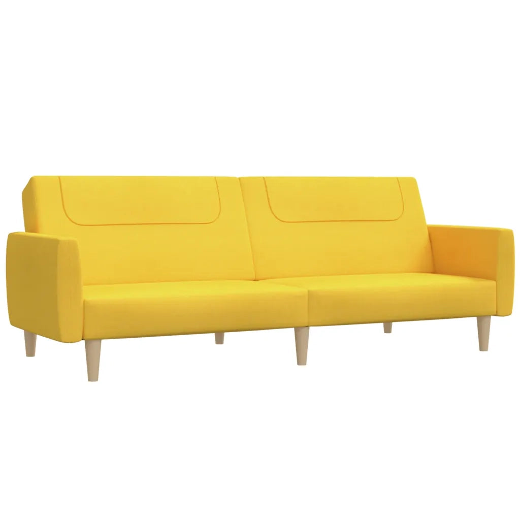 Divano letto | Sof¨¤ letto | Letto singolo a 2 Posti Giallo in Tessuto