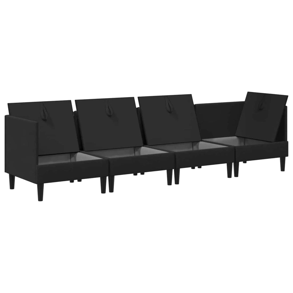 Set di mobili per il soggiorno 4 pcs Nero Tessuto 3413809