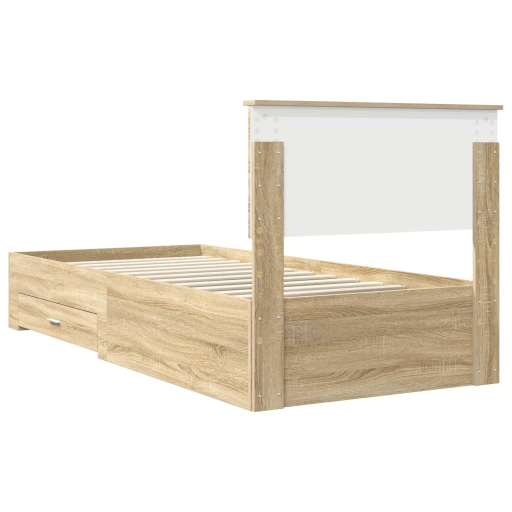 Struttura del letto Rovere Sonoma 90 x 200 cm Legno multistrato 3410942