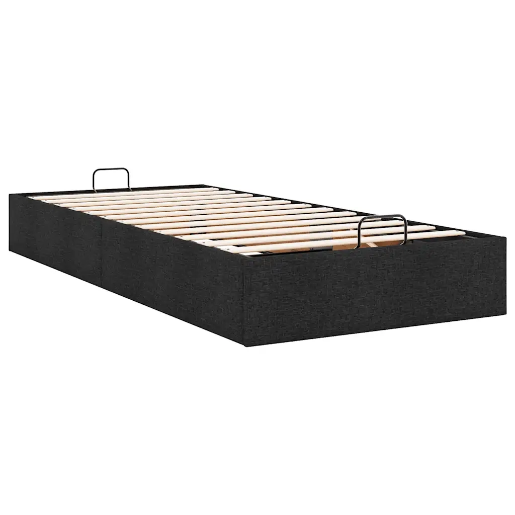Struttura Letto Pouf senza Materasso Nero 80x200 cm in Tessuto 3310835