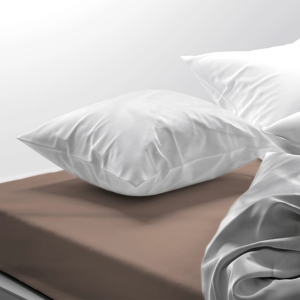 Lenzuolo letto sotto con angoli 100% puro cotone Made in Italy tinta unita Terra - 2 Piazze maxi