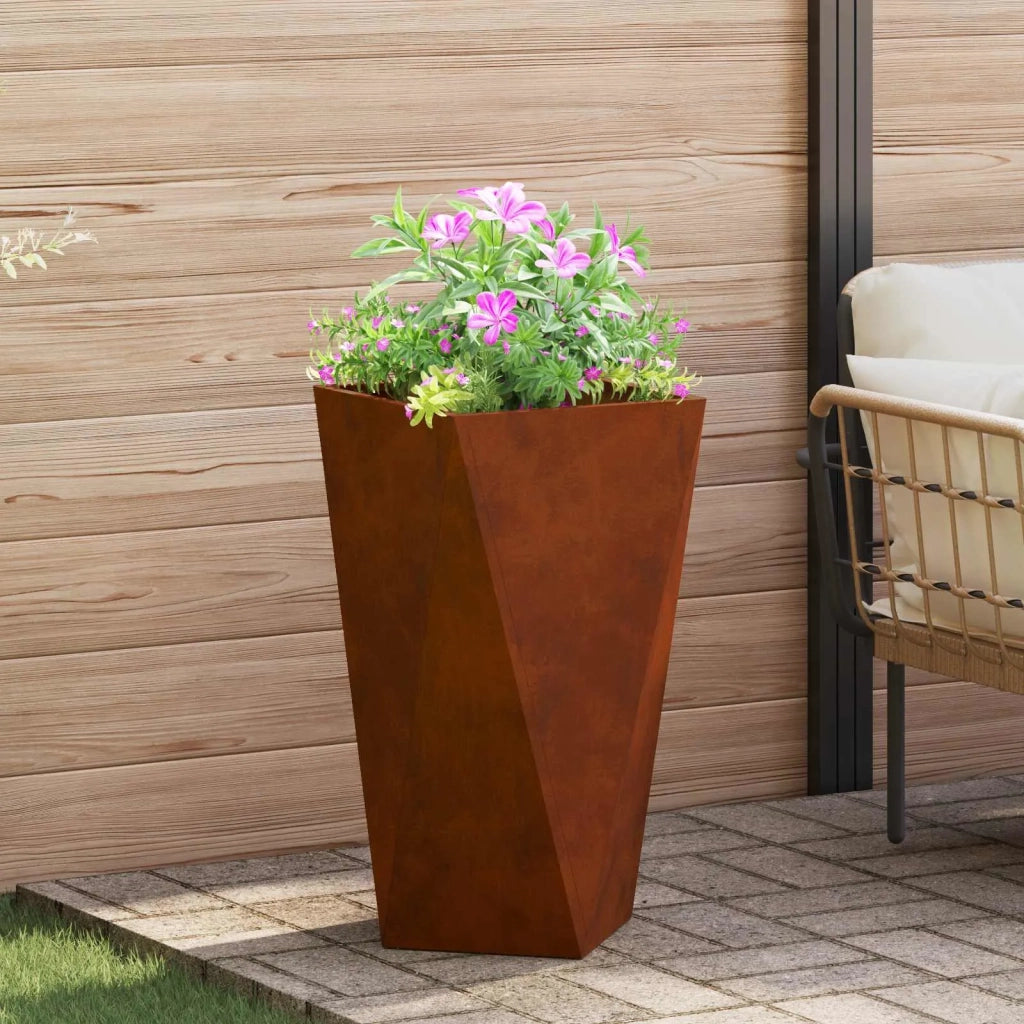 2 pz Fioriera | Cassetta per fiori | Vaso Ruggine 40 x 40 x 75 cm