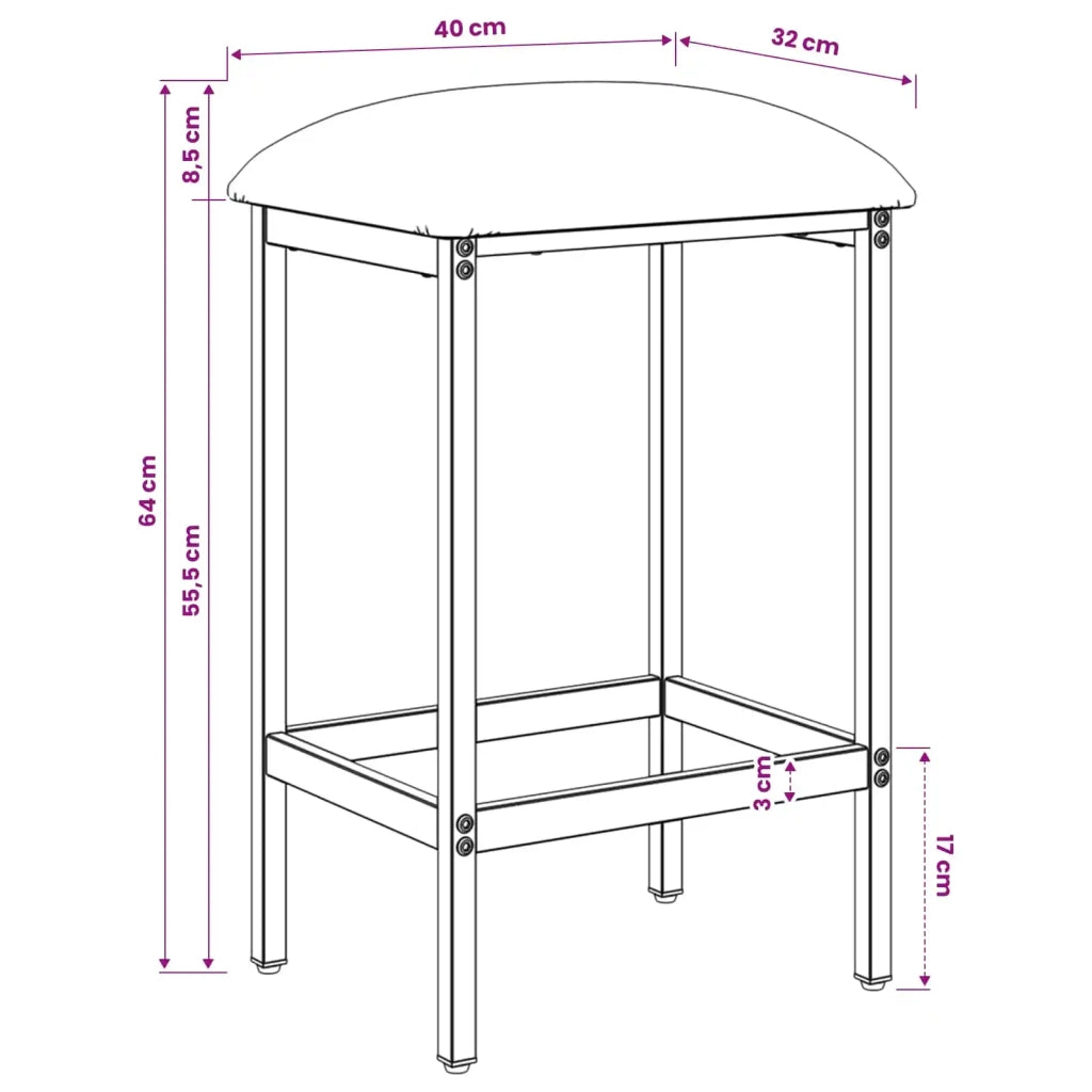 Sgabello da bar Tortora 40 x 32 x 64 cm Legno ingegnerizzato 8006165