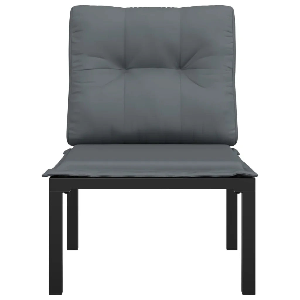 Poltrona da Giardino con Cuscini Polyrattan Nero e Grigio 362798