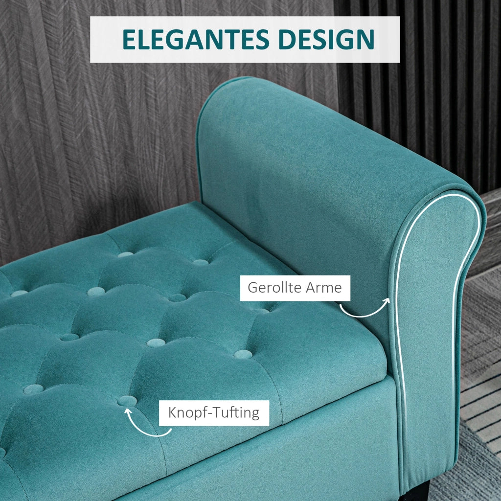 Divano imbottito con cassetti ¨C Minimal ¨C verde velluto