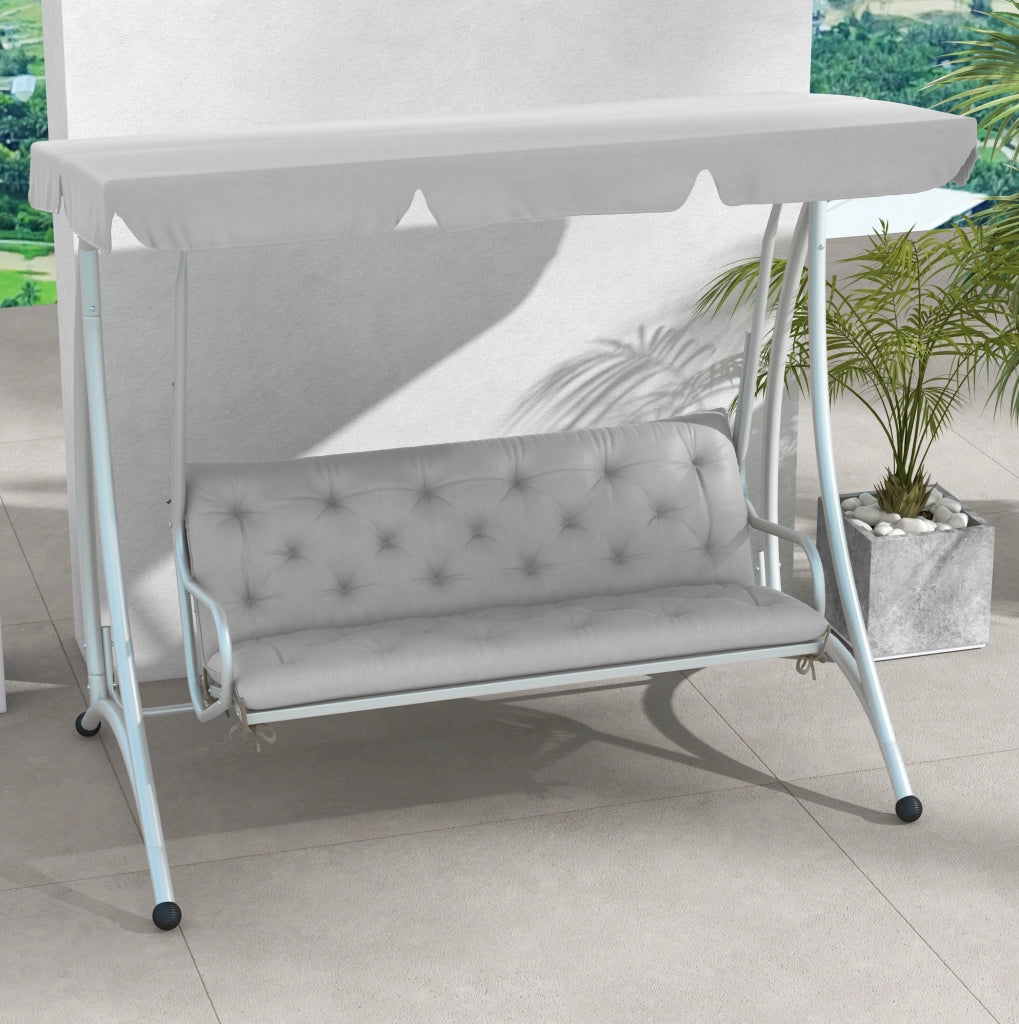 Cuscino per panca 3 posti 150x98x8 cm grigio chiaro