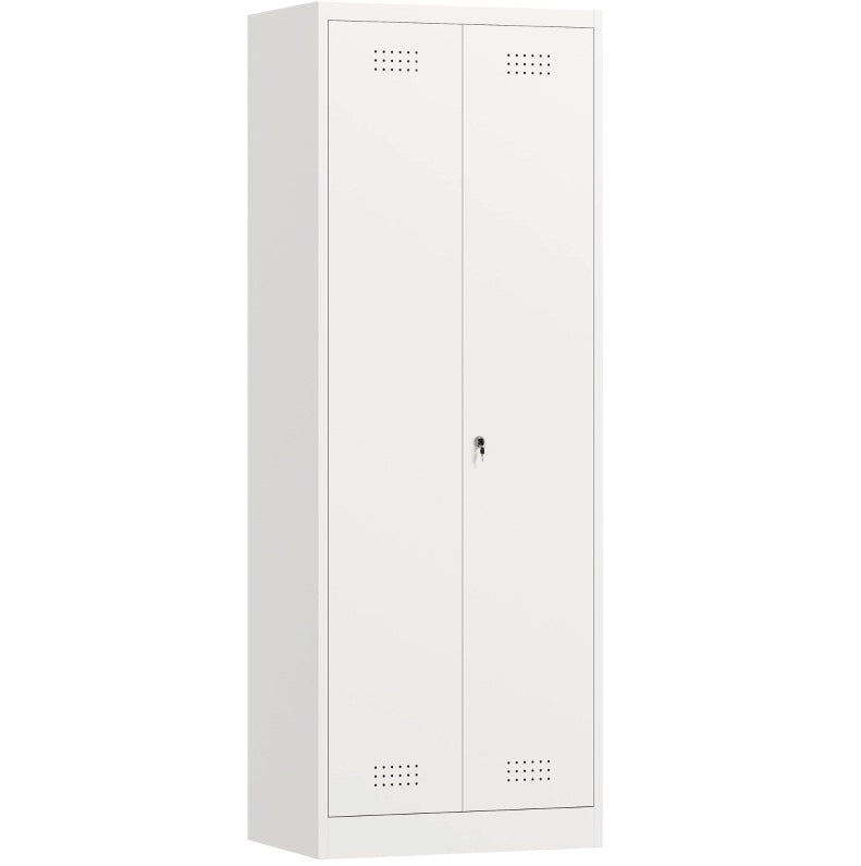 Armadio contenitore in acciaio 60x40x165 cm crema con barra, per garage salvaspazio –