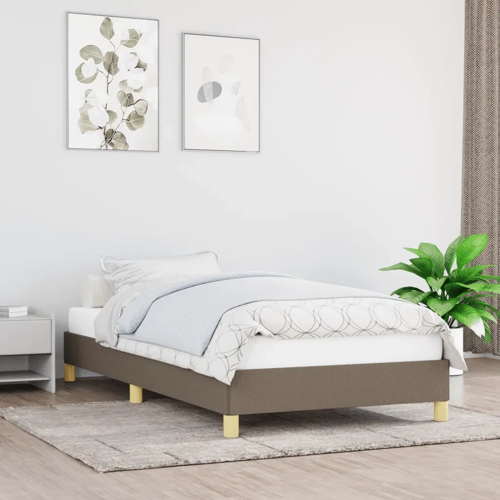 Giroletto senza Materasso-Struttura Letto Tortora 90x190 cm Tessuto 207458