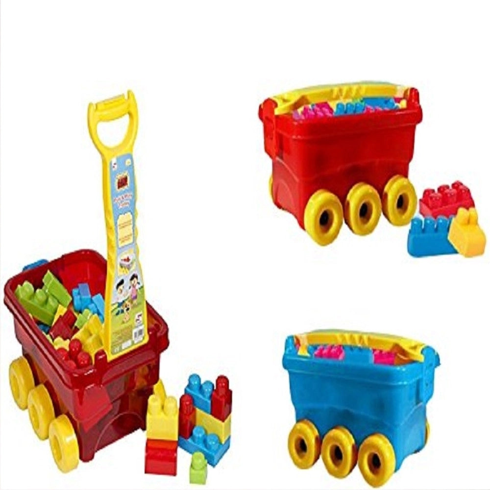 Trade Shop - Carretto Carriola Carro Costruzioni Mattoncini 34x26x20cm Gioco Bambini 10mesi+ -