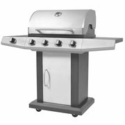 Griglia Barbecue a Gas Argento Acciaio con Tubo Metallico 43047