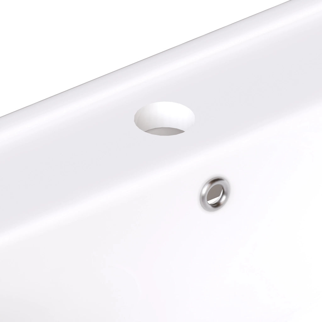 ARMADIO BAGNO con lavabo in ceramica 76x46,5x86 cm Bianco MDF e metallo