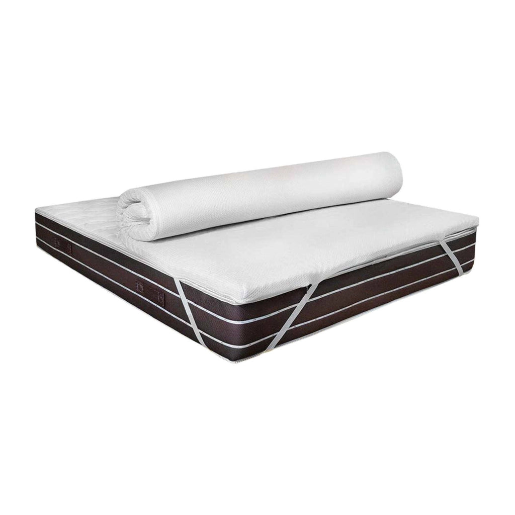 Key, Topper Matrimoniale Sfoderabile Made in Italy, 190x160x5h cm Bianco