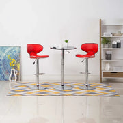 323645  Bar Stools 2 pcs Red Faux Leather
