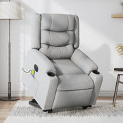 Poltrona Alzapersona Massaggi Elettrica Grigio Chiaro Tessuto 3206582