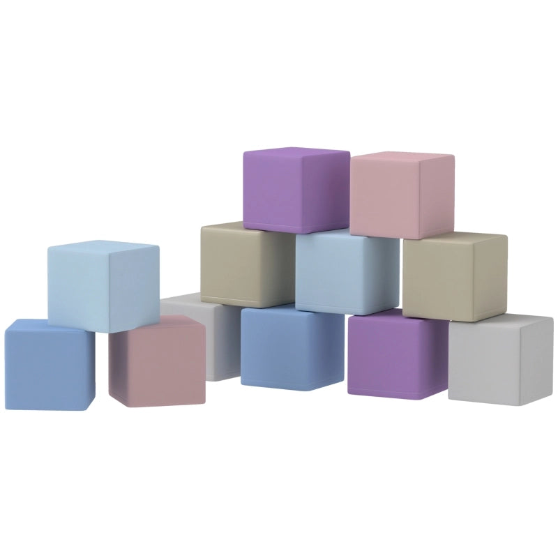 Blocchi da costruzione morbidi, 12 cubi di 20 x 20 x 20 cm, facili da pulire, sicuri per i bambini, per et¨¤ 1-3 anni, similpelle