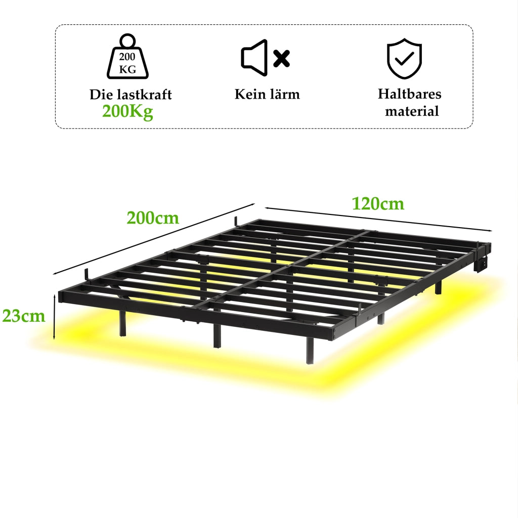 letto a sospensione metallo nero 120 x 200 cm