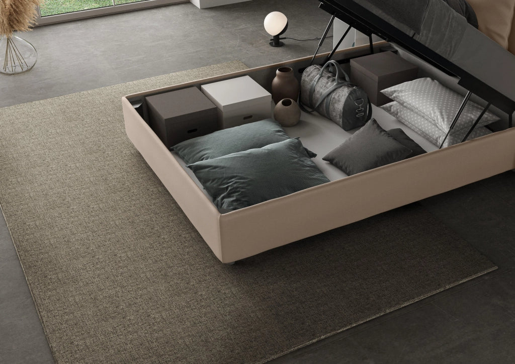 Letto 1 Piazza e Mezzo 110x190 cm Senza Rete Sunny Tortora
