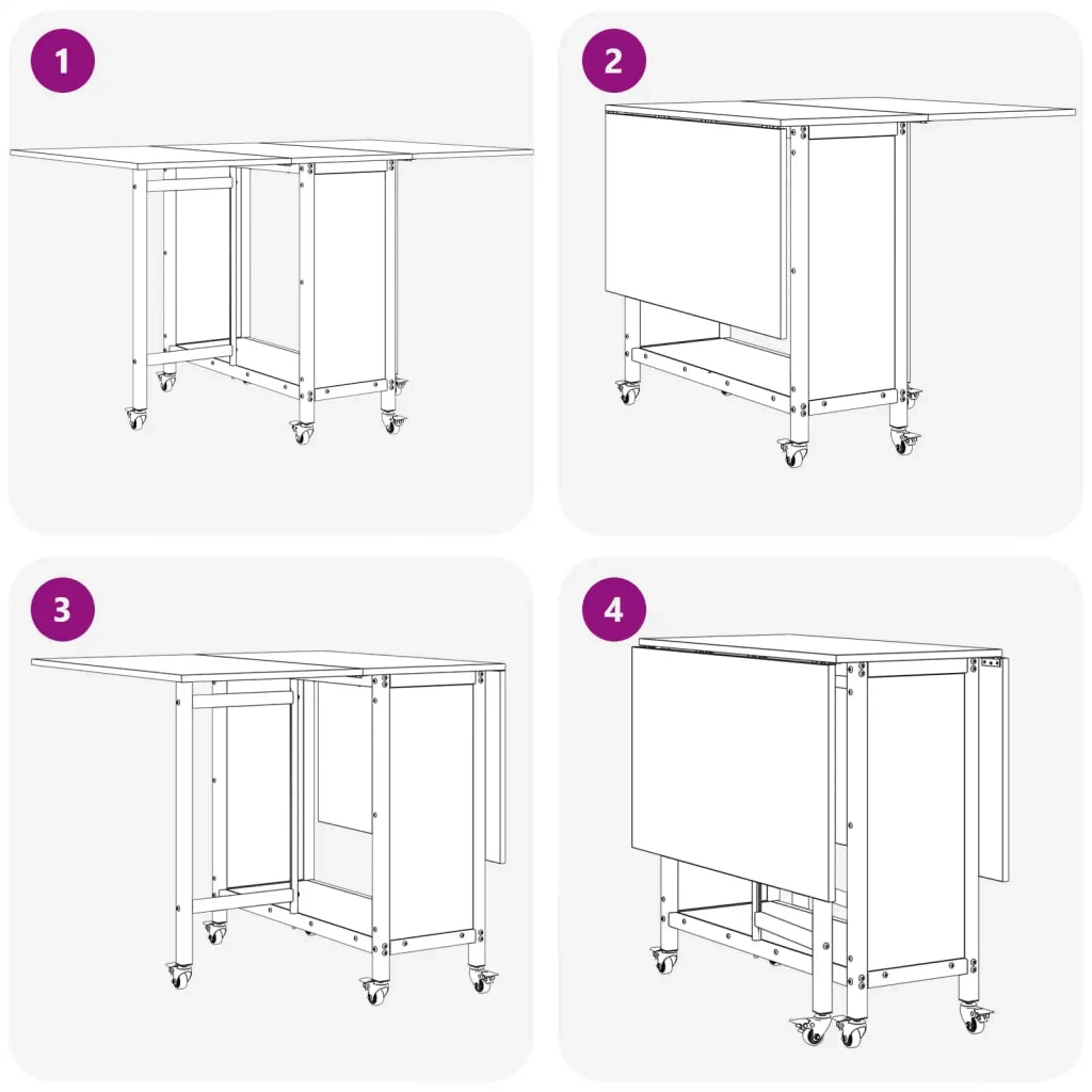 Tavolo da pranzo pieghevole con ruote 130 x 80 x 76,5 cm 8006047