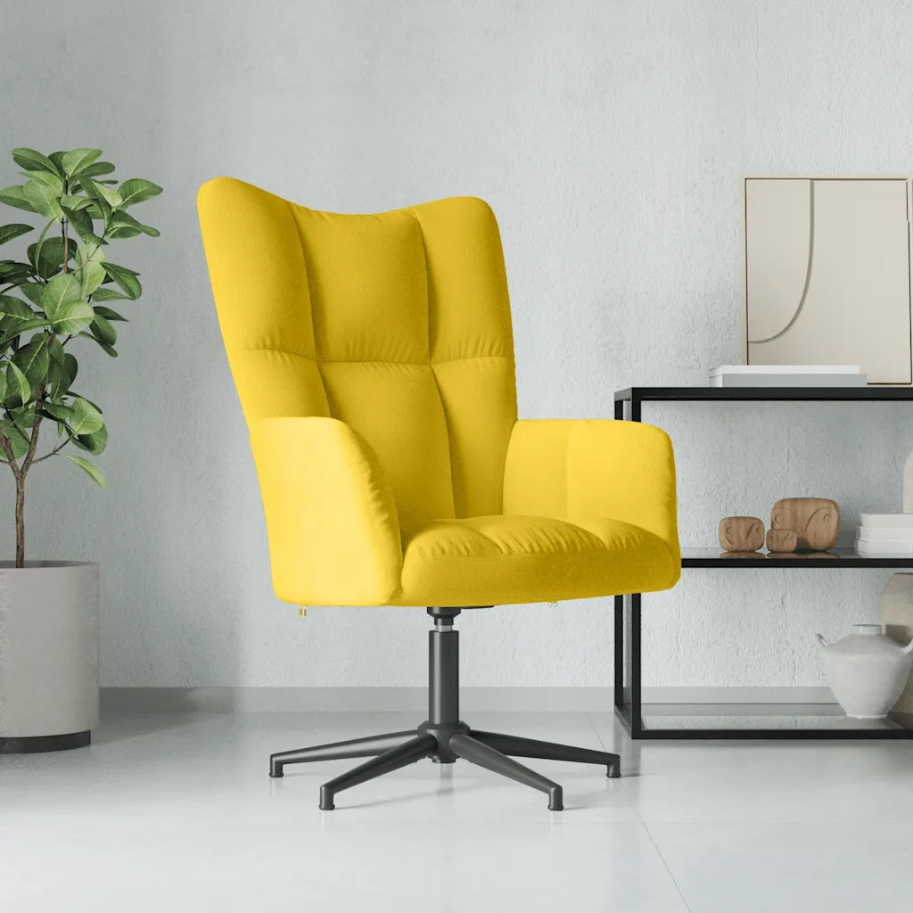Poltrona | Sedia Relax Giallo Senape in Velluto