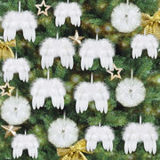 Decorazioni per Natale a forma di angelo con ali e decorazioni a forma di cuore in metallo, 12 pezzi