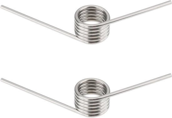 Torsione a Doppia Vite - RVS - 5.5 Avvolgimenti a Lacci - 1.8mm Diametro del Filo - 130 Gradi - Progetti DIY per Auto e Macchine - Adatto per diversi dispositivi - Colore Argento - 2 pezzi