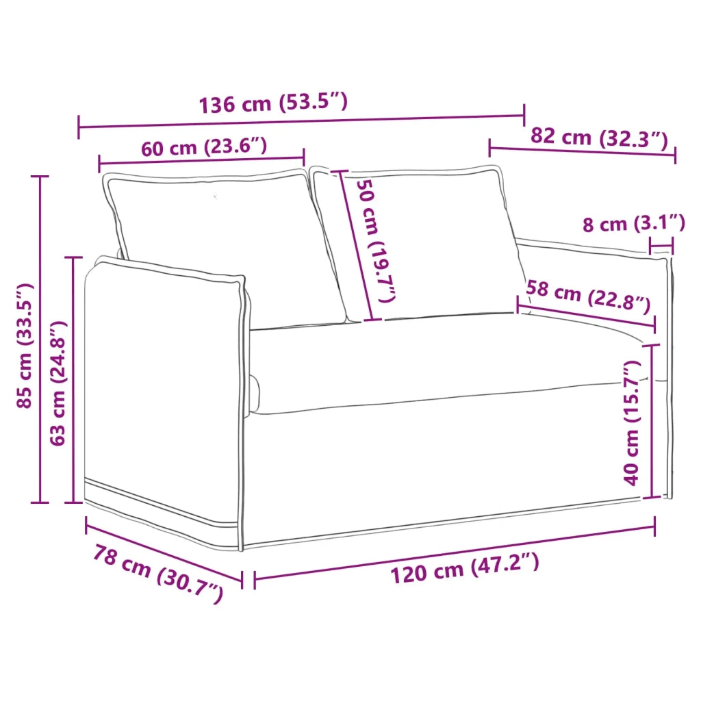 Set di divani 2 pcs Nero 136 x 82 x 85 cm Tessuto 3407525