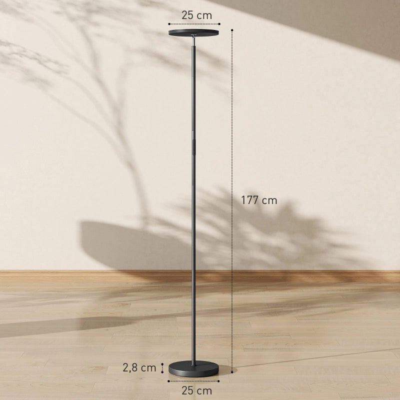 Lampada da terra LED RGB dimmerabile con telecomando e touch testa orientabile 350° nero 25 × 25 × 177 cm