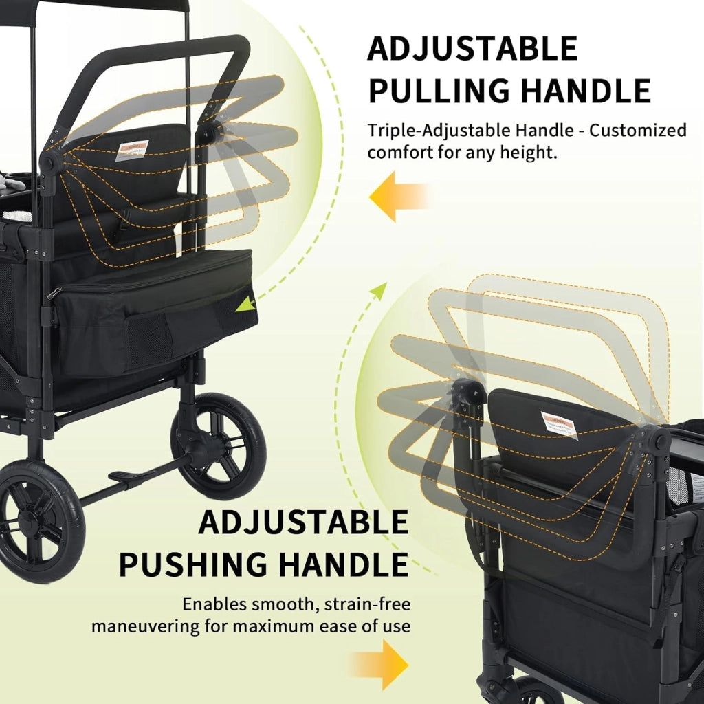 Carrello pieghevole a 4 posti per bambini.