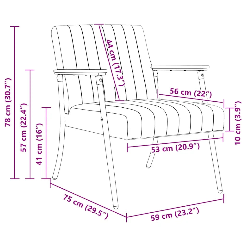 Poltrona | Sedia Relax Grigio chiaro 59 x 75 x 78 cm Velluto