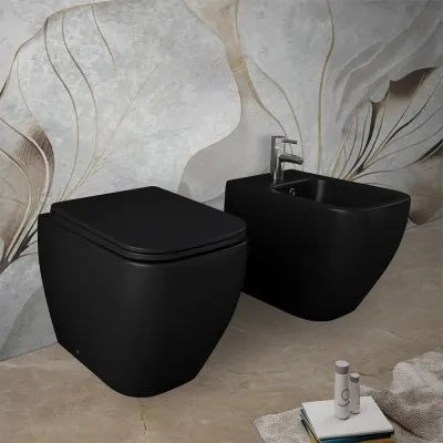 Copriwc originale nero opaco soft-close Rak serie Metropolitan