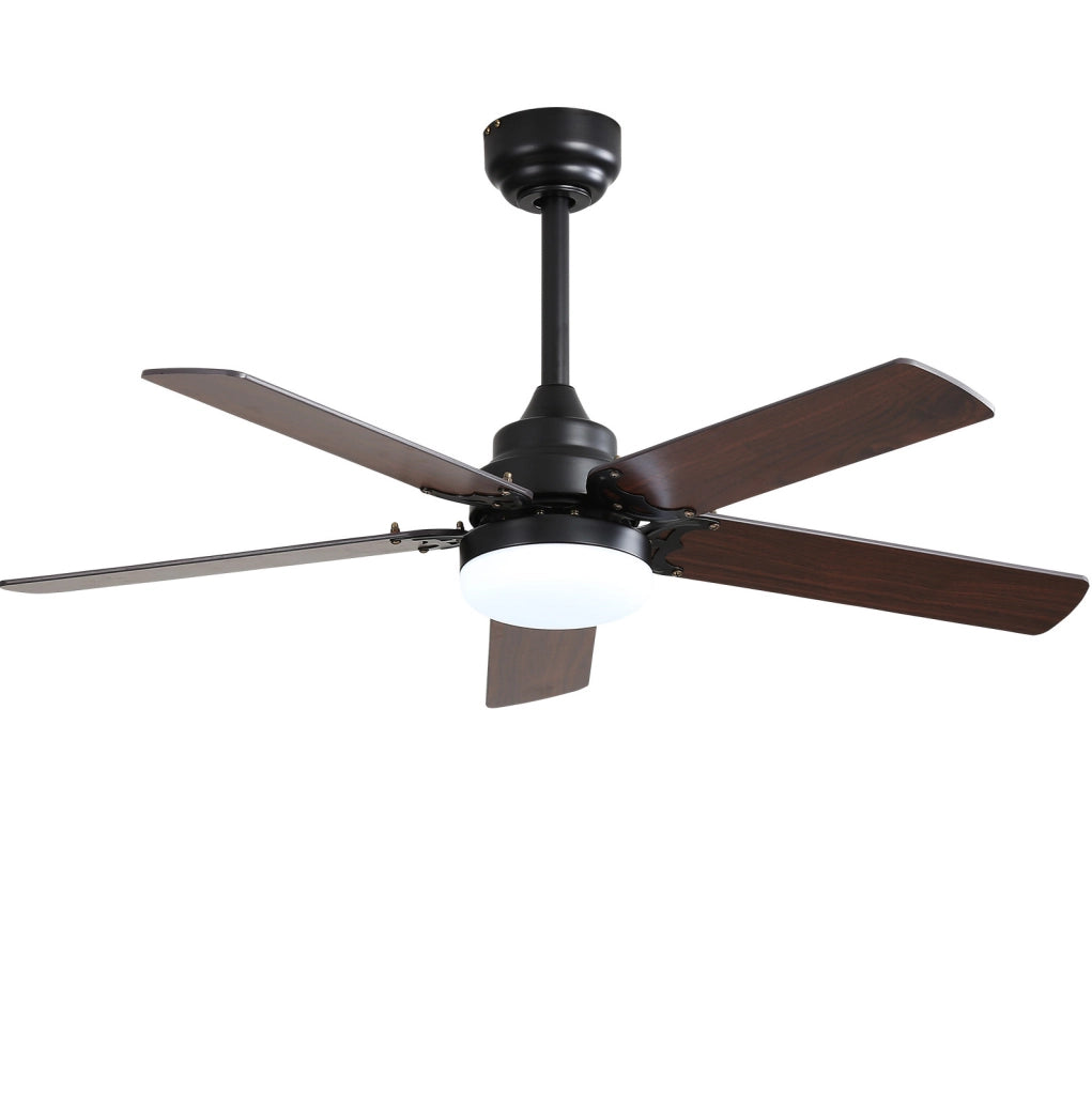 Ventilatore da soffitto ULEVR 42 pollici con LED 18 W, telecomando, motore DC reversibile, nero opaco
