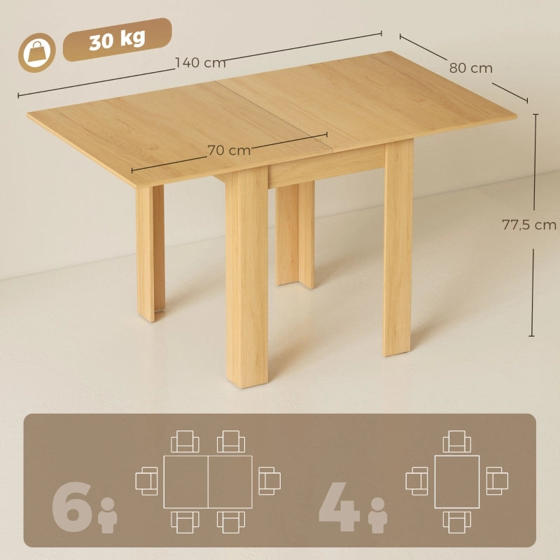Tavolo da pranzo estensibile per 4-6 persone naturale