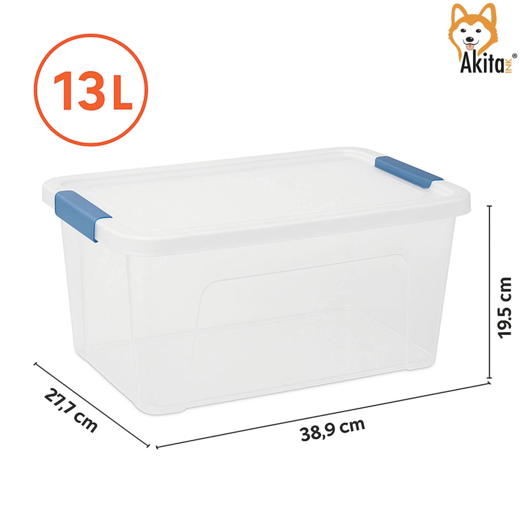 Akitaink Set 2 Contenitori Plastica Trasparenti con Clip