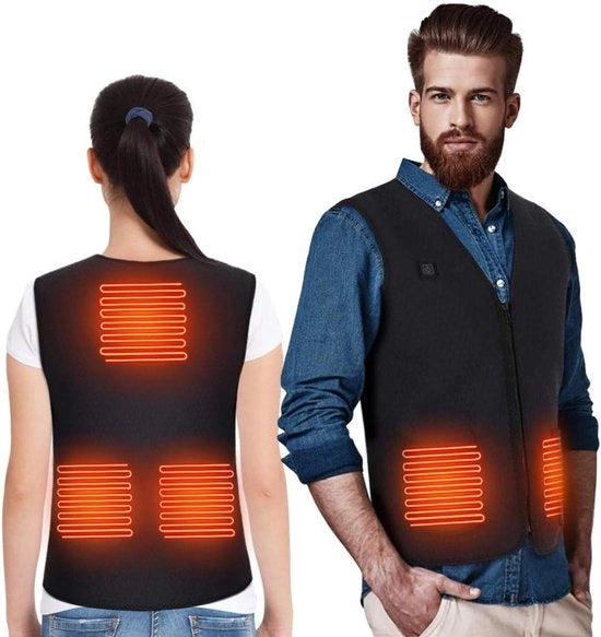 Bodywarmer Elettrico per Uomo e Donna - Giacca Elettricamente Riscaldabile con Adattatore USB - Regolazione di Temperatura - Attività Outdoor come Caccia, Escursioni e Campeggio