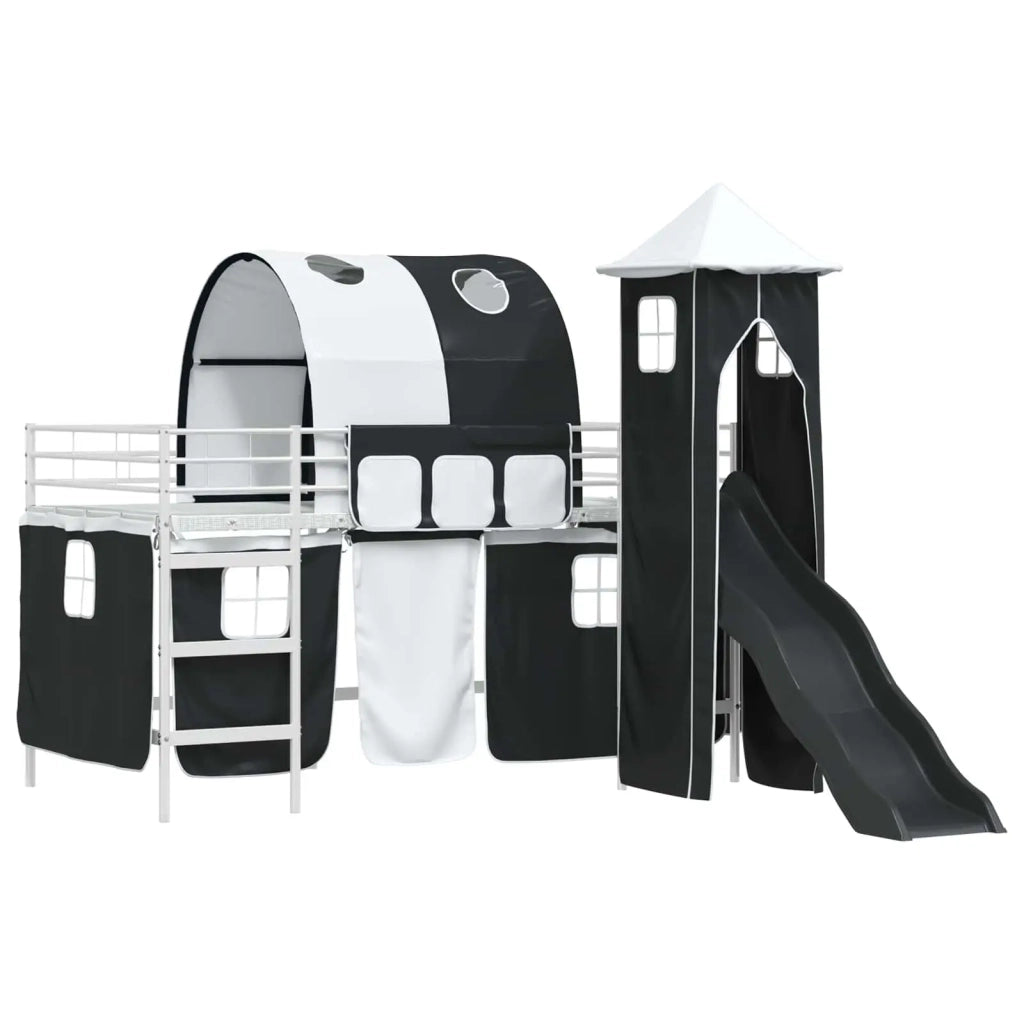 Struttura del letto loft per bambini Bianco e Nero 90 x 200 cm 42020895
