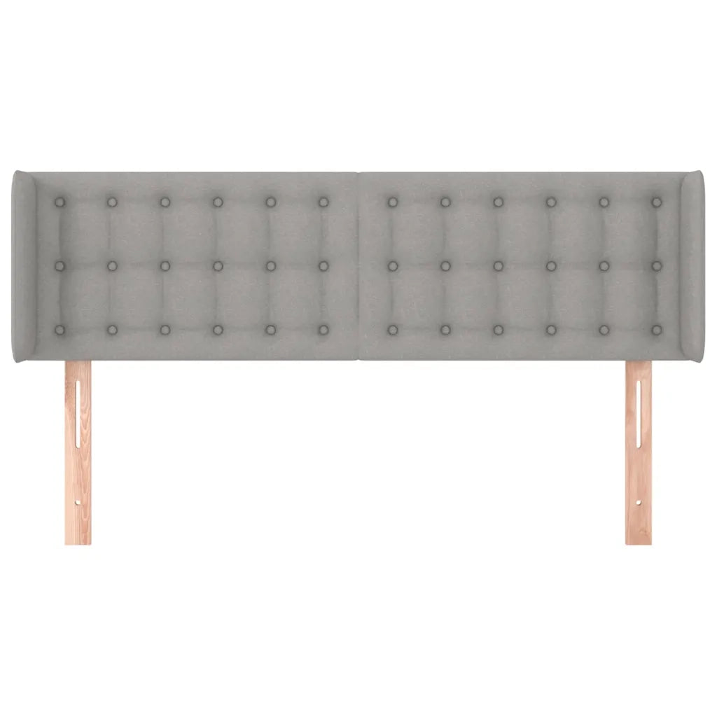 Testiera | Testata ad Orecchio Grigio Chiaro 147x16x78/88 cm in Tessuto