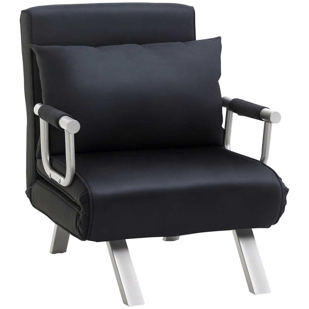 Divano letto 3 posti con cuscino ¨C Minimal ¨C Nero