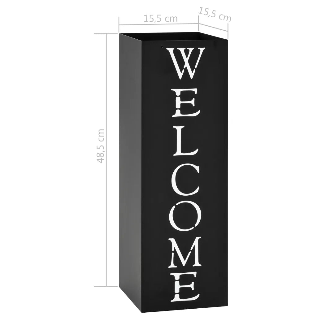 Porta Ombrelli Welcome in Acciaio Nero 246796