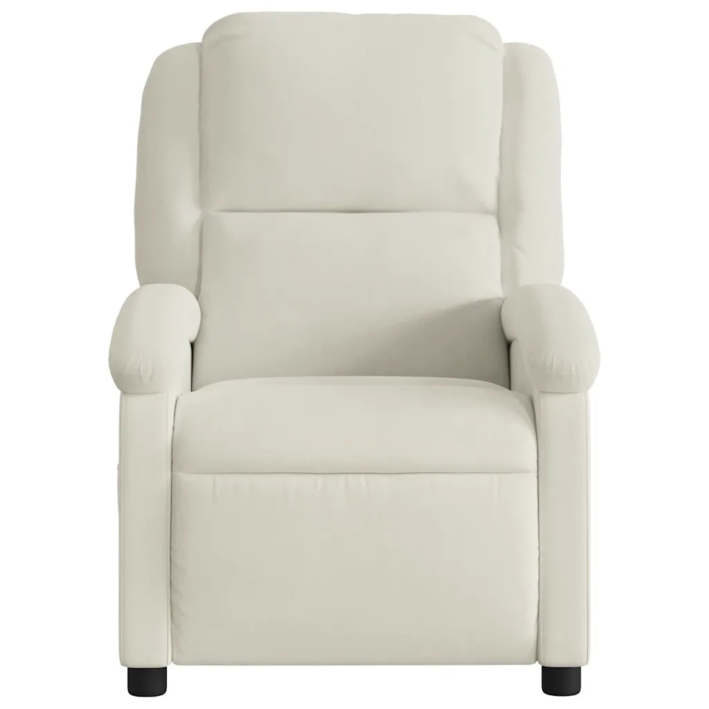 Divano Sedia-Poltrona Massaggiante Reclinabile Elettrica Crema Velluto 335773