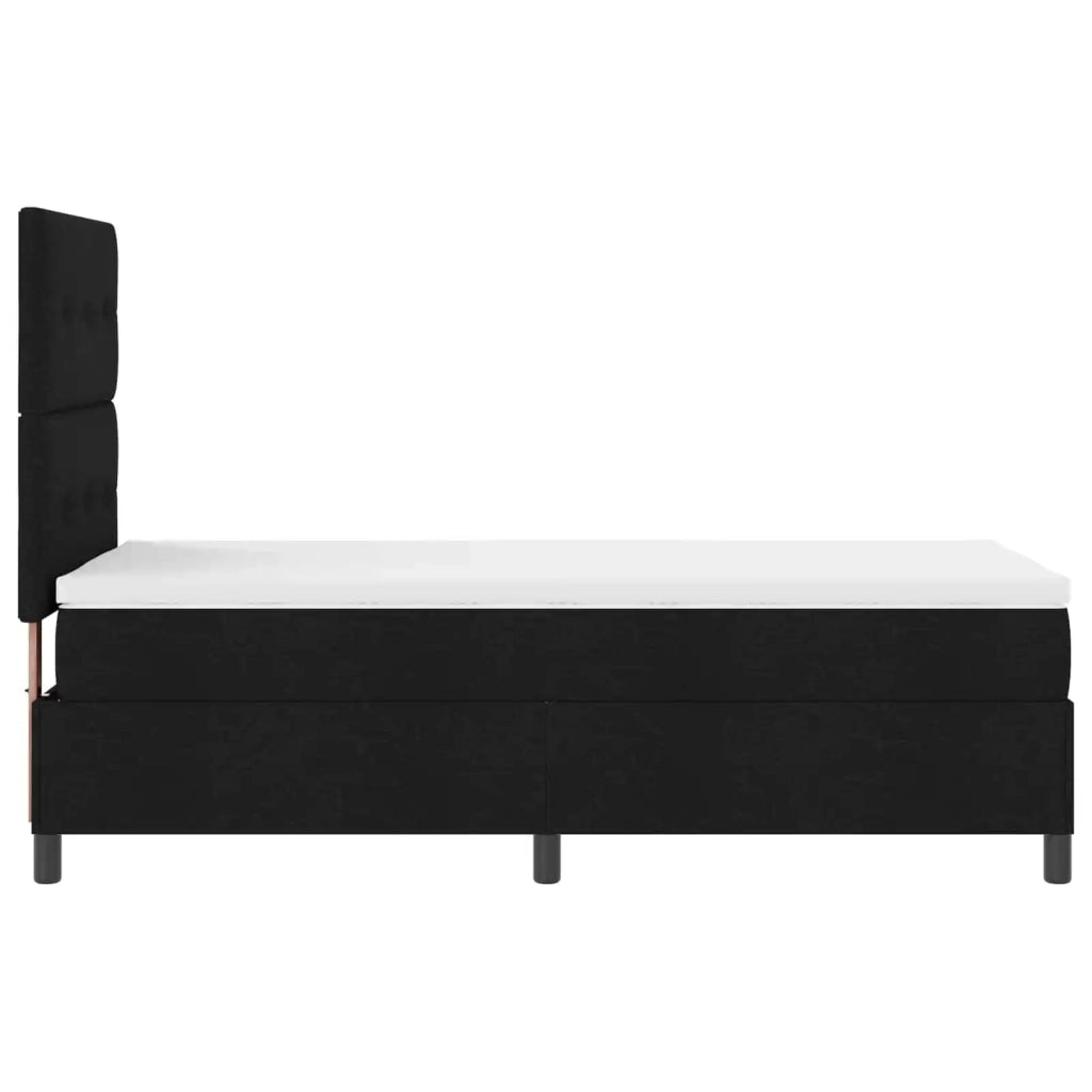 Letto a molle con materasso con led Nero 90 x 200 cm Tessuto