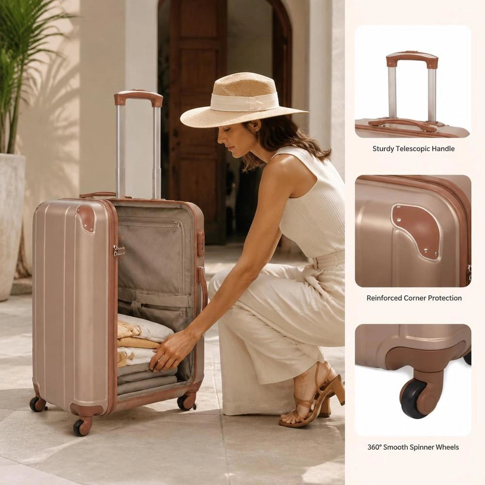 Four-piece Hard-shell Trolley Set Champagne