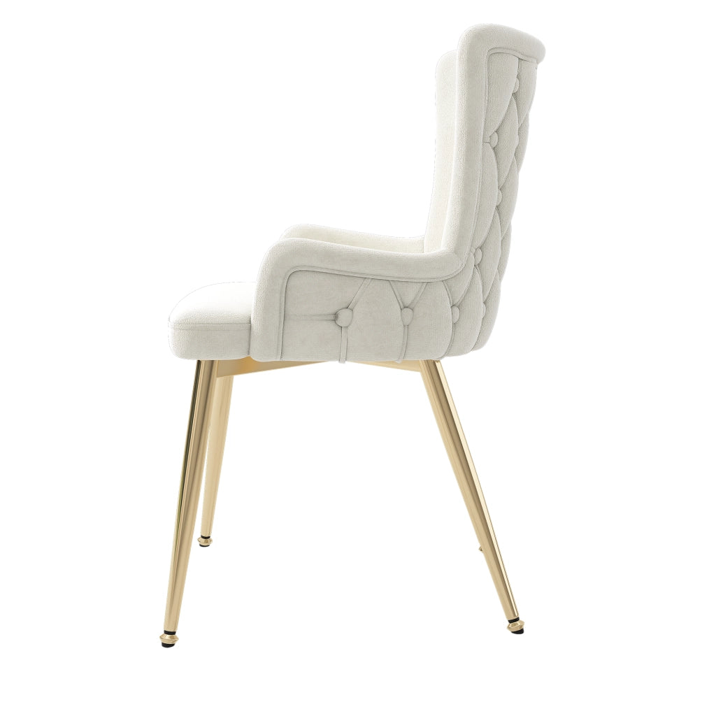 Sedie da Pranzo Set 4 Pezzi in Velluto con Gambe in Metallo Dorato ¨C Xylo ¨C Beige